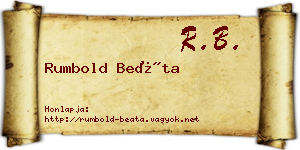 Rumbold Beáta névjegykártya