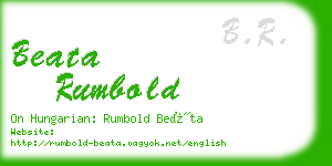 beata rumbold business card